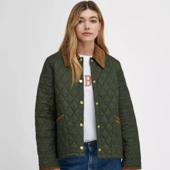 Olive ~ Barbour 30th Anniversary Cropped Liddesdale Jacket MSRP$330 British Chic - Picture 2 of 16